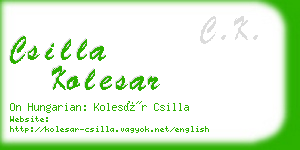 csilla kolesar business card